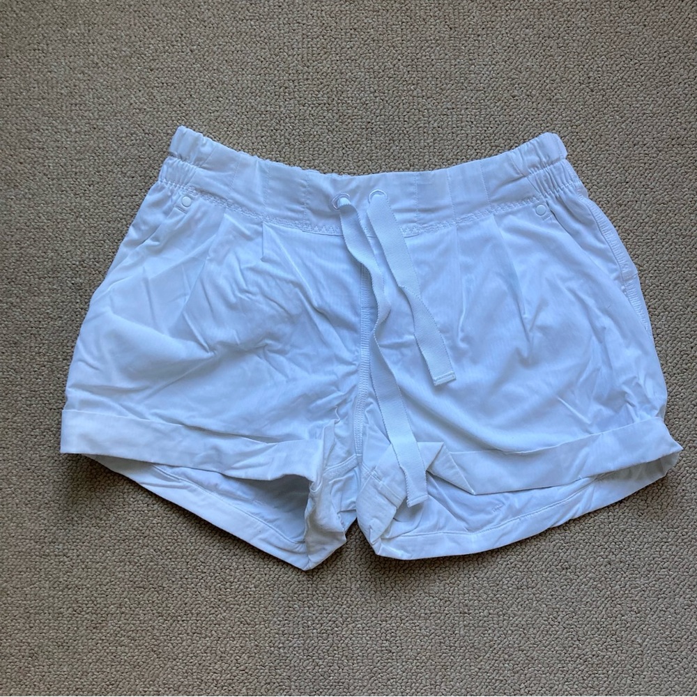 Lululemon White Drawstring Shorts 6